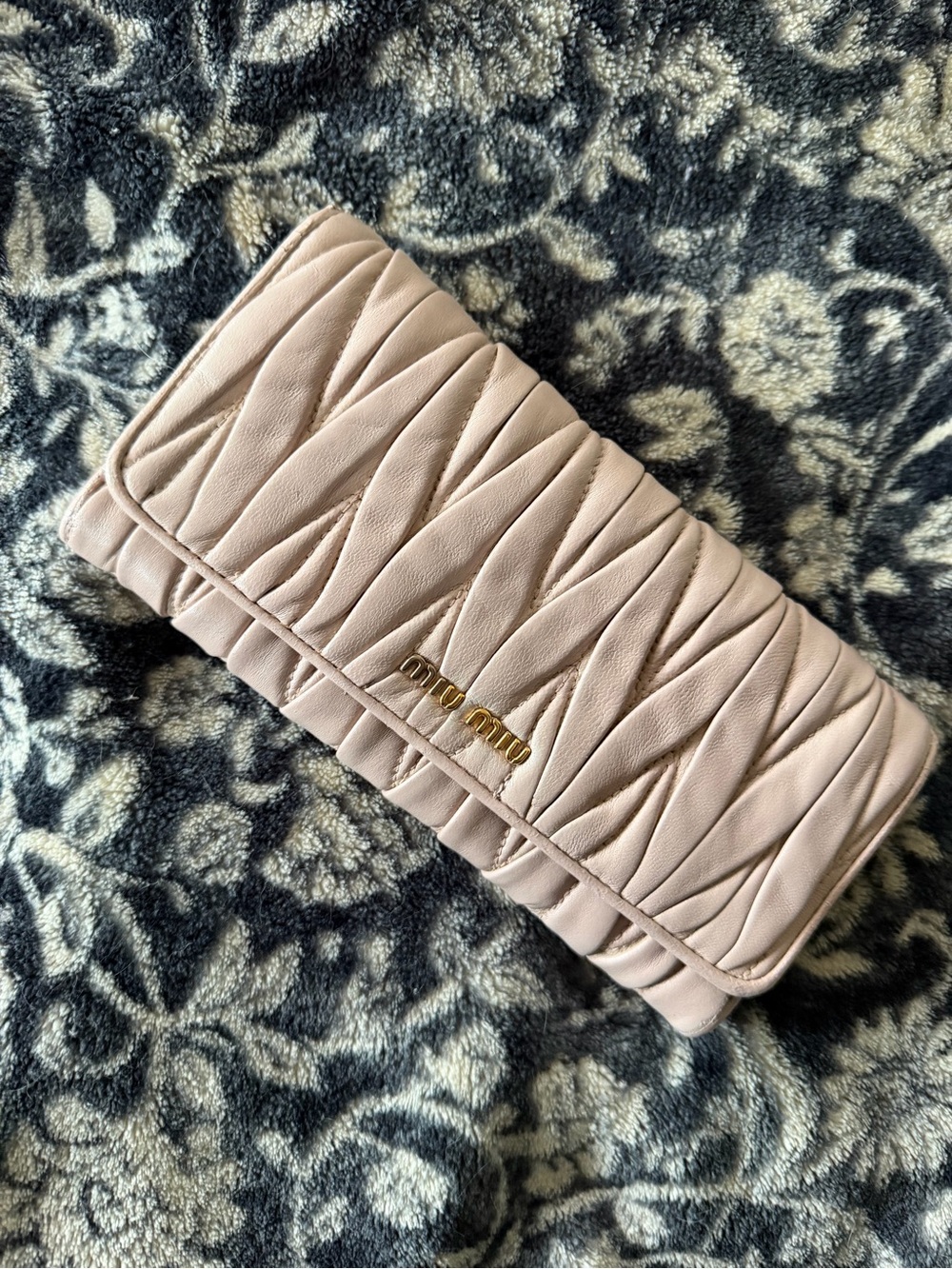 Miu Miu Pink Quilted Leather Wallet